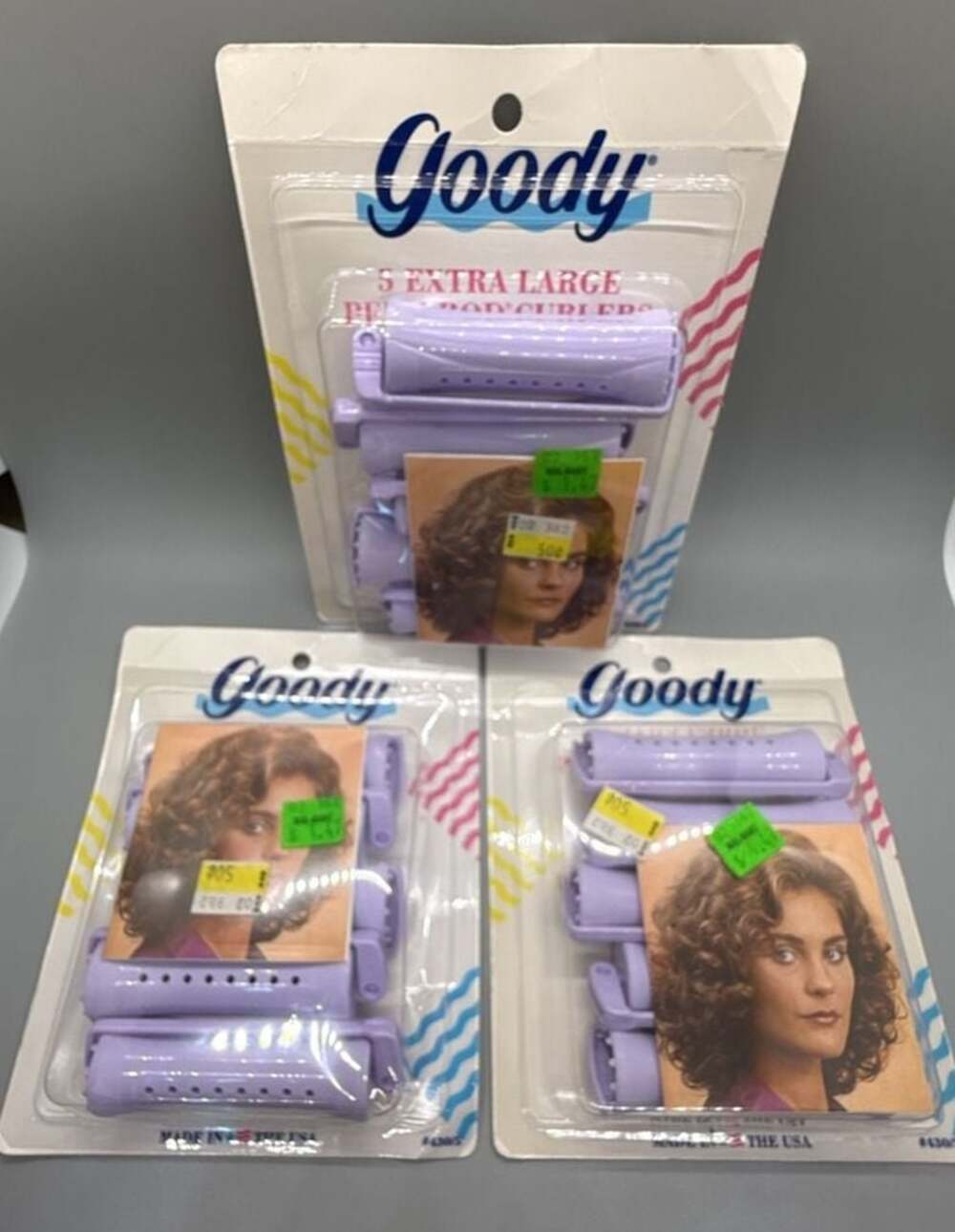 15- Goody Extra Large Perm Rod Curlers #430 (3) 5pks NOS Vtg